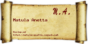 Matula Anetta névjegykártya